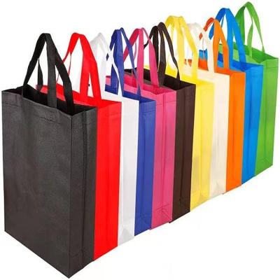 China Recyclable Custom Logos Printed Non Woven Carry Fabric Tote Bag Tote Cloth Non Woven Bag Custom Shopping Bag for sale