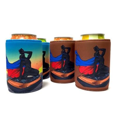 China Custom Neoprene Waterproof Cooler Fabric Stubby Holder Non Tipping Toxic Waterproof Can Cooler for sale