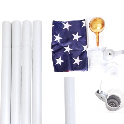 China Sectional 16FT/20FT/25FT High Quality Aluminum National Flag Pole Flagpole Kit With USA Flag for sale