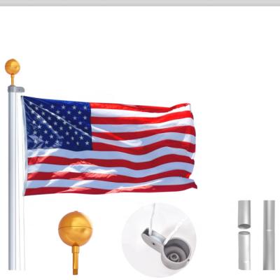 China Accept Custom Flag Pole Aluminum Sectional Flagpole Kit With USA Flag for sale