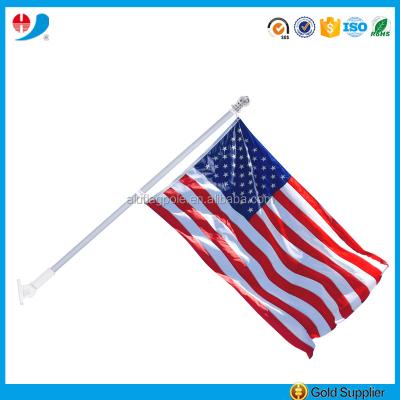 China FLYING Tangle Free Rotating Aluminum Flag Pole With USA Flag And Heavy Duty Bracket for sale