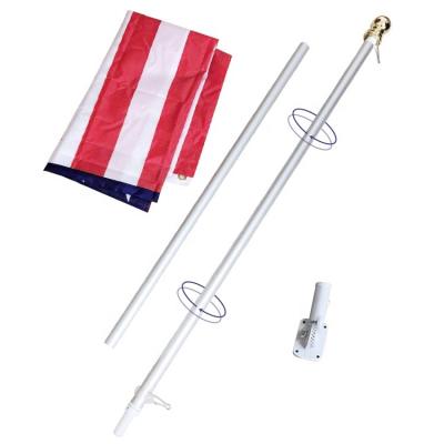 China PILOT 5ft/6ft White or Silver Powder Coated Aluminum No Tangle Rotating Flag Pole with Silver Globe Built, Suitable for Residential for sale