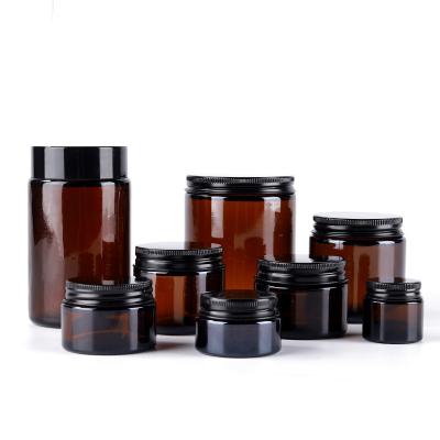 China Wholesale 5g 10g 15g 20g 30g 50g 100g Recyclable Glass Cream Jar Face Eye Jar Skin Care Amber Cosmetic Packaging for sale