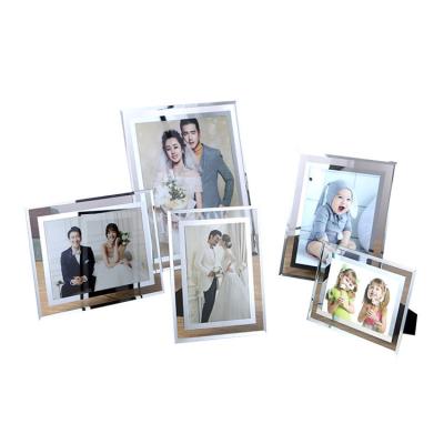 China Eco-friendly Custom Home Decoration Crystal Photo Frame Glass Picture Picture Frame for sale