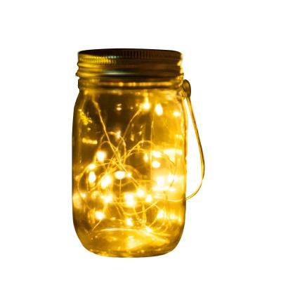 China 2021 Fashionable Hot Sale Glass Mason Jar Solar Home Light Glass Bottle Garden Decoration for sale