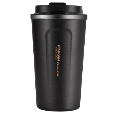 China PINKAH Sustainable Private Label 510ML 17OZ Powder Coated Double Wall Vacuum Insulated Stainless Steel Coffee Mug for sale