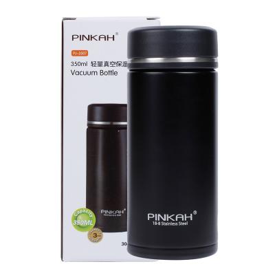 China PINKAH PORTABLE 12 oz Tea Vacuum Flask Double Walled Dripless Water Bottle Stainless Steel Bottles for Travel for sale