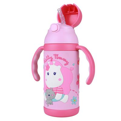 China Wholesale Viable Pinkah Travel Stainless Steel Flask Vacuum Cup Thermos Baby Water Bottle Set For Kids for sale