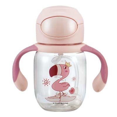 China PINKAH 285ml Eco Sustainable Baby Kids Drinking Cups Kids Portable Tritan Straw Cup With Handle for sale