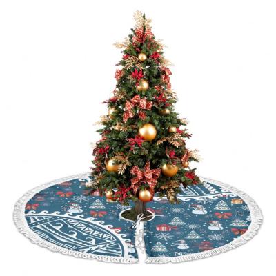 China Christamas Decoration Christmas Tree Skirt with Skirt Snowflake Snowman Bowknot Pattern Customized Christmas Polynesian Tribal Samoan Tattoo Design for sale