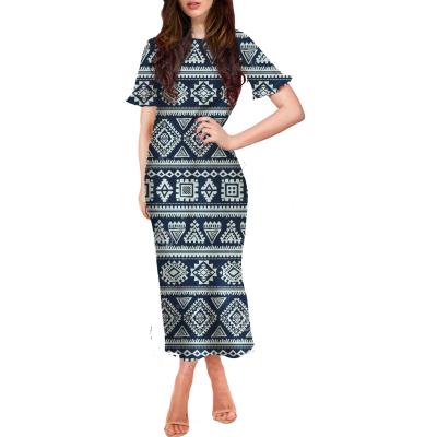 China Breathable 2021 New Arrivals Printed Ethnic Style Backless Slit Dress Long Maxi Dresses Women for sale