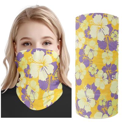 China Absorption Sweat 2021 Multifunctional Headwear Hawaii Plumeria Flower Hibiscus Polynesian Flowers Printed Custom Logo/Image Neck Tube Bandana for sale