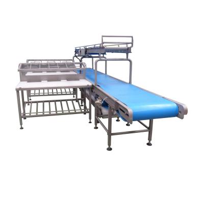 China High Efficiency Hot Sale Meat Segmentation Conveyor Line With Turnover Case Seal Cleaning System for sale