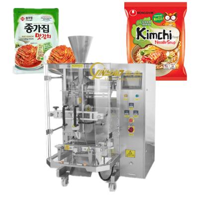 China PLC Semi-Automatic Pellet Food VFFS Pillow Bag Kimchi Forming/Filling/Sealing Packing Machine for sale