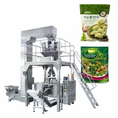 China Full Automatic Food Plastic Bag Preformed Pouch Frozen Vegetable Dried Fruit Frozen Food Packaging Machine for sale