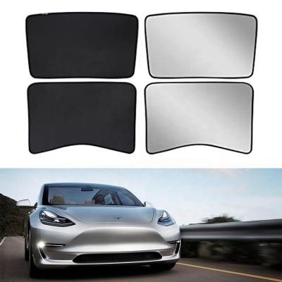 China UV Protection Upgraded Anti-collapse Roof Window Sunshade Split Net For Tesla Model Y 2019-2022 for sale