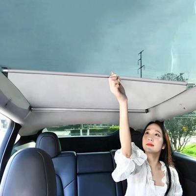 China Simple Color Without Model Sunshade Telescopic Retractable Sunroof Glass Roof For Tesla Model Y Accessories for sale