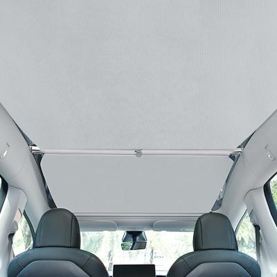 China Simple Color Without Model Retractable Sunshade Telescopic Sunroof Skylight Shading Adjustable Roof For Tesla Model 3 for sale