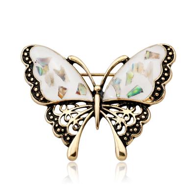 China Shell Mariposa Hijab Butterfly Brooches Muslim Brooch Large Vintage Metal Collar Multicolor Luxury Elegant Suit Women for sale