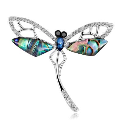 China Shell Plantas Brooch Muslim Pins Vintage Floral Multicolor Sweater Metal Suit Collar Dragonfly Luxury Elegant Brooches for sale