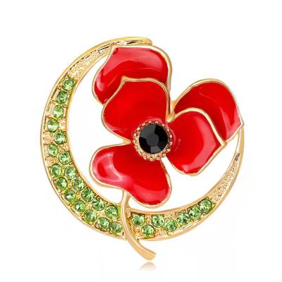 China Huge Vintage Metal Flower Women Saree Pin Pendant Brooches Vintage Metal Tassel Crystal Flor Brooch Multicolored Luxury Elegant for sale