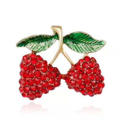 China Crystal Fruta Brooch Muslim Designer Vintage Fashion Collar Luxury Suit Pins Sweater Fruit Floral Multicolor Brooches for sale