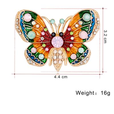 China Crystal Mariposa Brooch Muslim Designer Vintage Fashion Collar Luxury Suit Pins Sweater Butterfly Floral Multicolor Brooches for sale