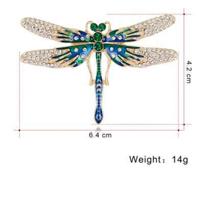 China Crystal Mariposa Hijab Dragonfly Brooches Muslim Brooch Large Vintage Metal Collar Multicolor Luxury Elegant Costume Women for sale