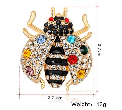 China Crystal Mariposa Hijab Beetle Brooches Muslim Brooch Large Vintage Metal Collar Multicolor Luxury Elegant Costume Women for sale