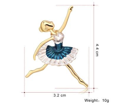 China Custom Crystal Bailarina Brooch Women Designer Pins Luxury Elegant Dancer Brooches Vintage Metal Rhinestone Flower Sweater Floral for sale