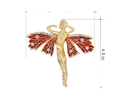 China Crystal Metal Luxury Elegant Women Pintassel Pendant Dancer Brooches Huge Vintage Stone Saree Crystal Bailarina Brooch Muslim Flower for sale