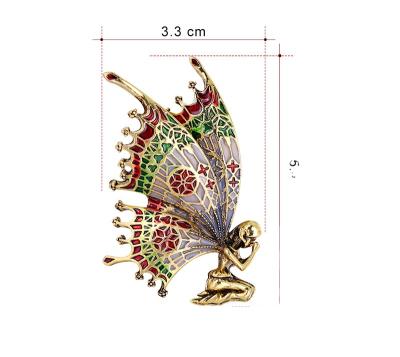 China Luxury Elegant Dancer Crystal Bailarina Collar Brooches Muslim Brooch Vintage Floral Multicolor Sweater Metal Suit Pins for sale