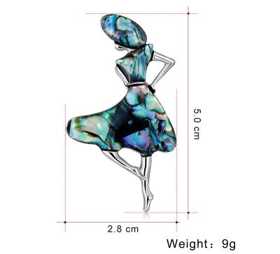 China Luxury Elegant Designer Luxury Pin Dancer Brooches of Islamic Muslim Costume Crystal Bailarina Brooch Muslim Rheinite Broche large for sale