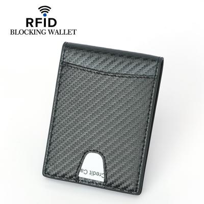 China LOGO Money Credit Card Holder Purse Slim Bifold Wallet Mens Genuine Leather Short RFID Brush Custom Anti-theft Wallet for sale