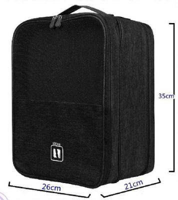 China Custom LOGO Travel Polyester Shoes Storage Bag Three Bag Shoe Storage Box Portable Trolley Case Insert Layer Storage Shoes for sale