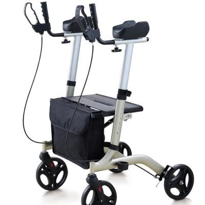 China 136kg aluminum forearm rollator foldable walker with 8