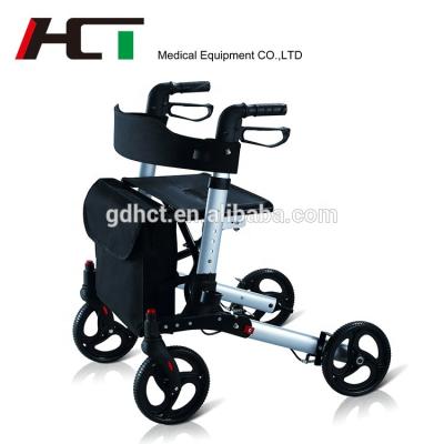 China Lightweight aluminum rollator 136KG older foldable walker for sale