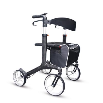 China High Quality Lightweight Foldable Four Wheel Elderly Walker Rollator With Seat For 69x54x79.5cm for sale