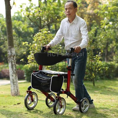 China 136kg HCT-9166B Training Walker Rollator And Rehab Walker Rollator Medical Aluminum Lightweight Folding for sale