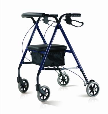 China steel folding rollator 136kg walker compact folding rollator with seat and with bag HCT-9130 for sale