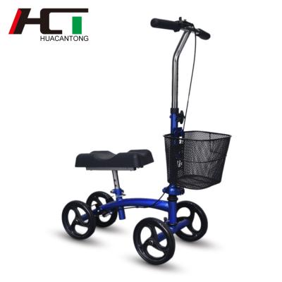 China 136kg HCT-9150 Steel Rehabilitation Use Medical Steerable Adjustable Training Knee Scooter Walker For Child for sale