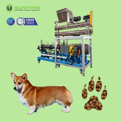 China SUNPRING Dog Pet Food Twin Screw Extruder Dry Dog Food Making Machine Pellet Pet Food Make Machinery for sale