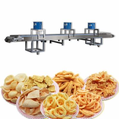 China Corn puffs fried corn curls machine corn cheese ball sancks food equipment production equipment corn sticks for sale