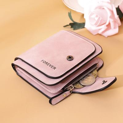 China High Quality Women's Cute Pink Wallets Pocket Purse Card Holder Wallet Ladies Fashion Short Coin Purse Money Bag for sale