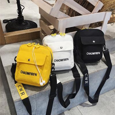 China High Quality Women Fashion Pure Color Casual Tote Outdoor Sling Bag Canvas Handbag Zipper Woman Messenger Shoulder Bag for sale