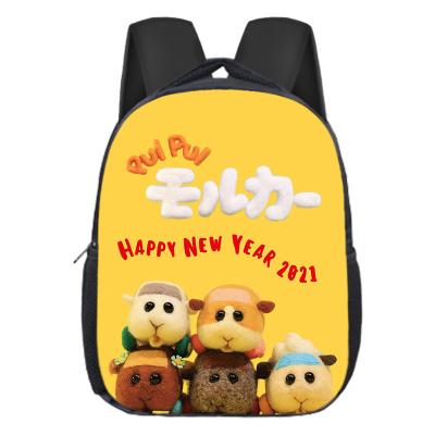 China 2021 New Guinea pig car primary school school bag polyester backpack waterproof kindergarten backpack for sale