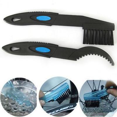 China Durable 2pcs/set Bicycle Scrubber Tool Flywheel Chain Wash Cleaning Brush for sale