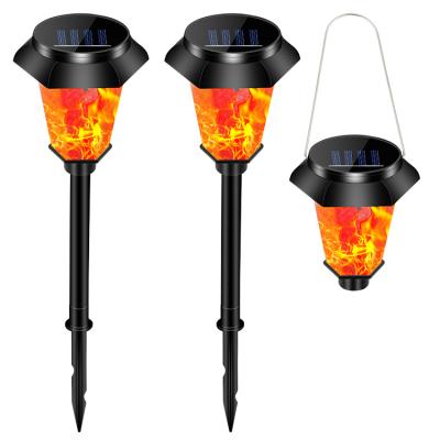 China 4pcs Garden Landscape Lamp Model Simulation Flame Villa Garden Park Solar Dynamic Lawn Lamp for sale