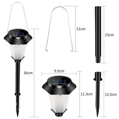 China 4pcs simulation solar lamp model garden landscape flame villa garden park lawn lamp dynamic for sale