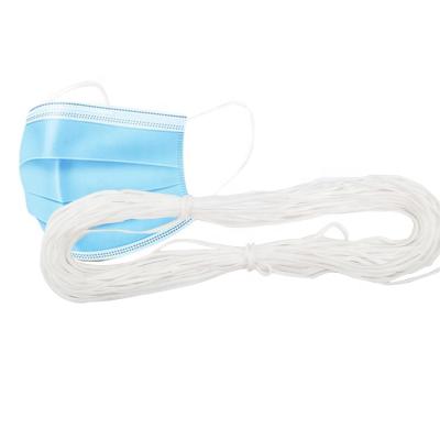 China FaceMask Elastic Material 3mm-5mm Earloop Elastic Band Round White Round For Disposable Face Mask for sale